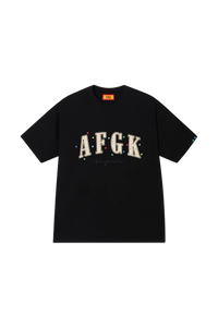 AFGK Rainbow Rhinestone Embroidery Patch Tee