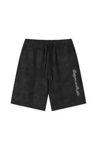 Dangerous People Washed Print Distressed Shorts
