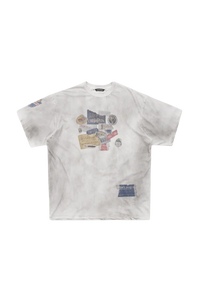 Masonprince Dirty 150GSM Tee in white with vintage graphic prints and a relaxed fit