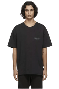 Fear Of God Essentials FW21 Core Collection Tee Black Reflective with a relaxed fit and notable logo detail