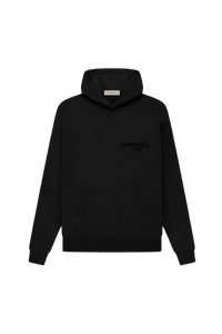 ShaLaoBan SS22 Flocked Logo Hoodie in Black with a Front Pocket and Stylish Design