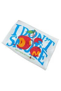 IDontSmoke Painted Apple Tee Sorona Material white t-shirt with colorful apple and blue text design