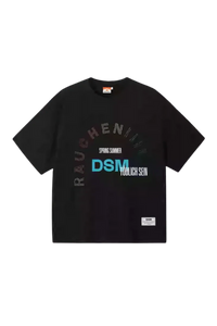 Black IDontSmoke SS25 Arch Logo Rhinestone Tee with multicolor arch graphic and front logo print