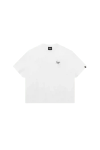 Back view of the Dangerous People Maple Leaf Embroidery Tee in white with a stylish design
