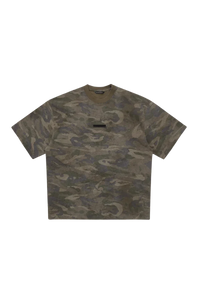 Masonprince camouflage tee with green and brown camo pattern and short sleeves