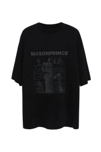 Masonprince Portrait Paint Tee in Black with Artistic Graphic Design for Unique Style