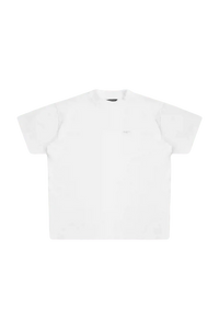 White Masonprince SS25 Tape Tee with short sleeves and crew neckline on black background