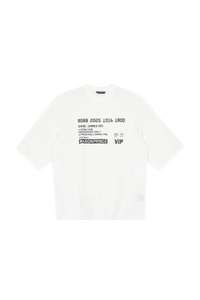 Masonprince SS25 VIP Tee white short sleeve shirt with black text and graphic print