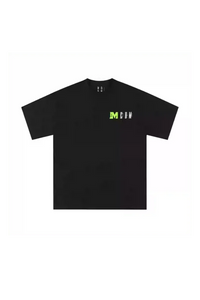 MEDM Building Colour Block Tee in black with bold green lettering for a stylish look