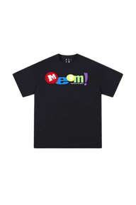 MEDM M&M'S Print Tee in black featuring colorful graphic design for a trendy casual look
