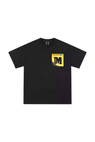 Black MEDM Sitcky Note Print Tee featuring a colorful pocket design for a trendy streetwear look