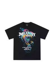 MEDM SS24 Gradient Jellyfish Tee featuring vibrant jellyfish design on a black background