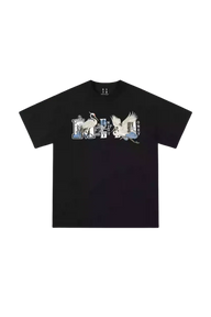 MEDM SS24 Phoenix Embroidery Tee featuring a striking design with embroidered graphics on a black shirt