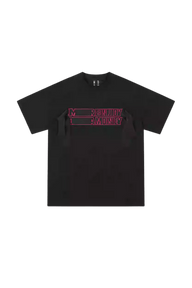 Black MEDM SS24 Ribbon Embroidery Tee featuring bold lettering for a stylish look