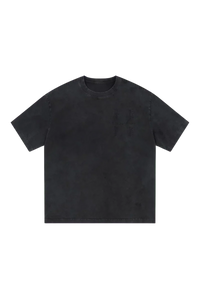 MEDM SS25 Basic Logo Washed Tee in Black, featuring a relaxed fit for casual comfort.