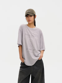 Masonprince  Dyed Printed Short-Sleeved T-Shirt (Double Version)
