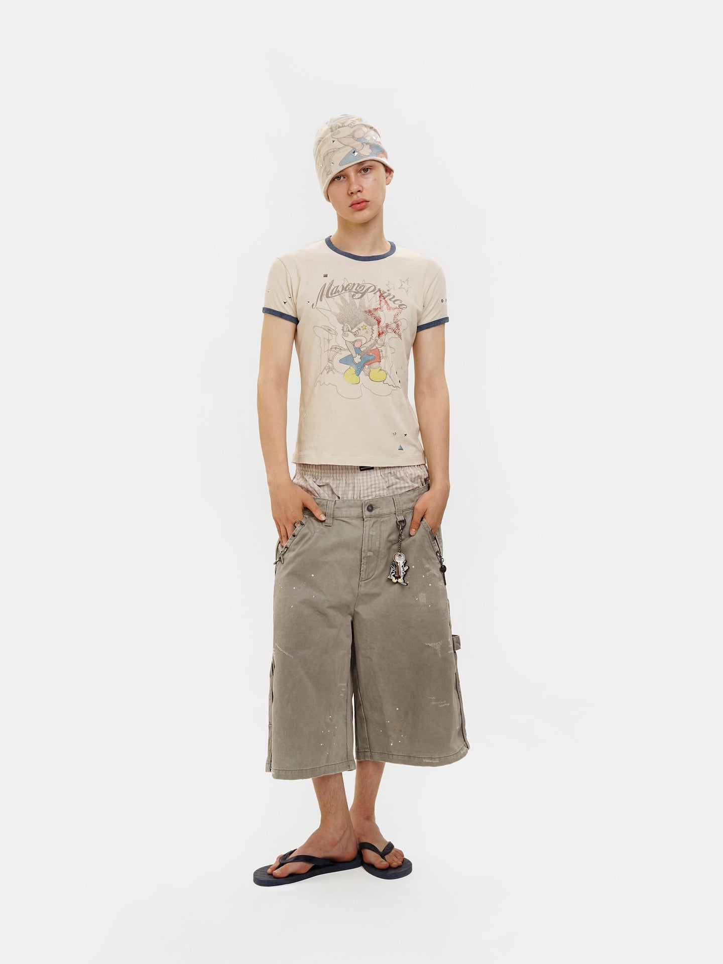 MASONPRINCE Hand-Painted Graffiti Vintage Short-Sleeve T-Shirt
