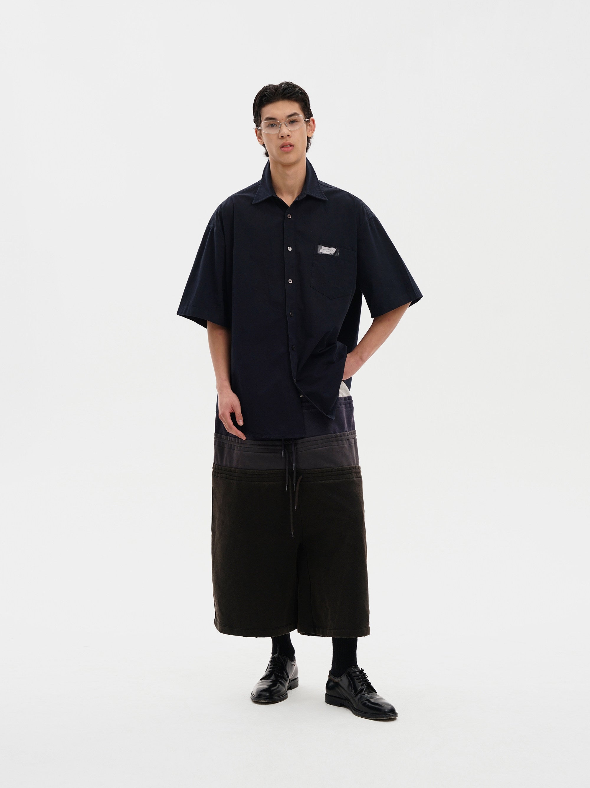 Masonprince Handwritten Label Pima Cotton Short-Sleeved Shirt