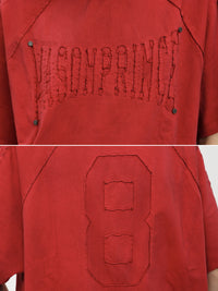 Masonprince   Embroidered Old Short-Sleeved Top