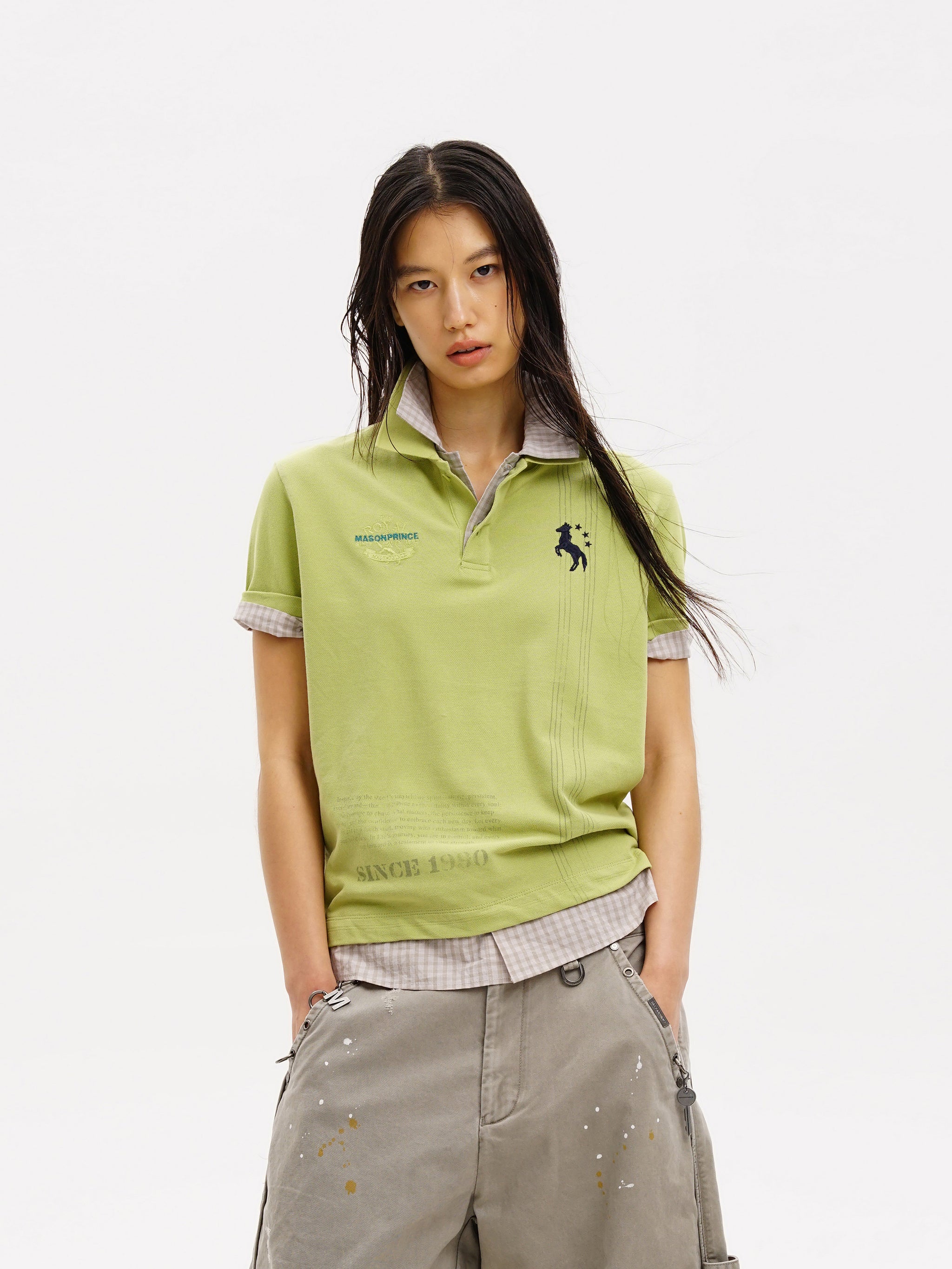 Masonprince Fake Two Polo Tops