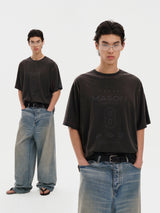 Masonprince  Dyed Printed Short-Sleeved T-Shirt (Double Version)