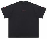 Masonprince  Double Golden Divide Knitted Round-Neck Short T-Shirt