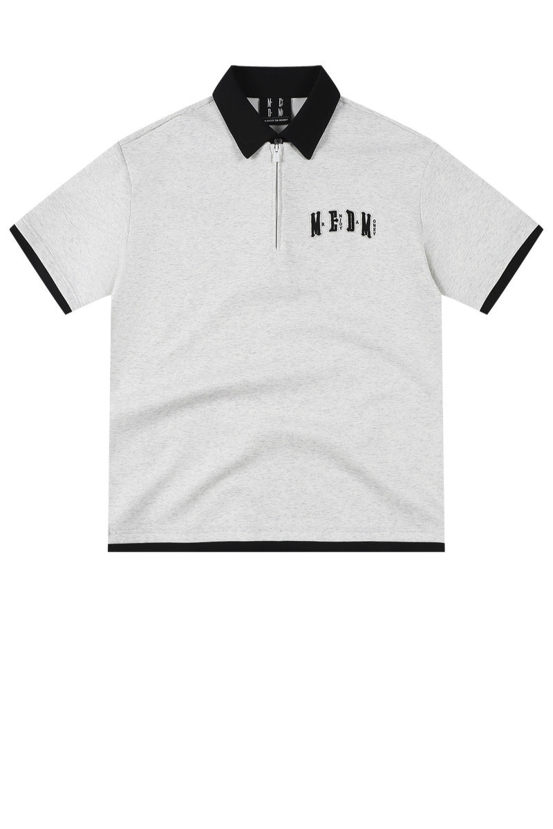 MEDM Air Layer Fake Two Piece Loose Polo Shirt Unisex Summer Lapel Tee