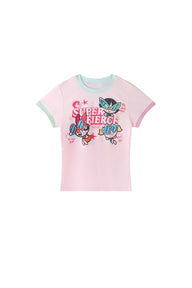 BJHG X Powerpuff Girls Women Fitted Short‑Sleeve T‑Shirt Summer Streetwear Top