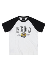MEDM Waffle Raglan Sleeve Color Block Loose T-shirt Unisex