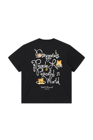 DangerousPeople DSP｜Fun Animal Paradise Graphic Oversized Drop‑Shoulder Quick‑Dry Lightweight T‑Shirt