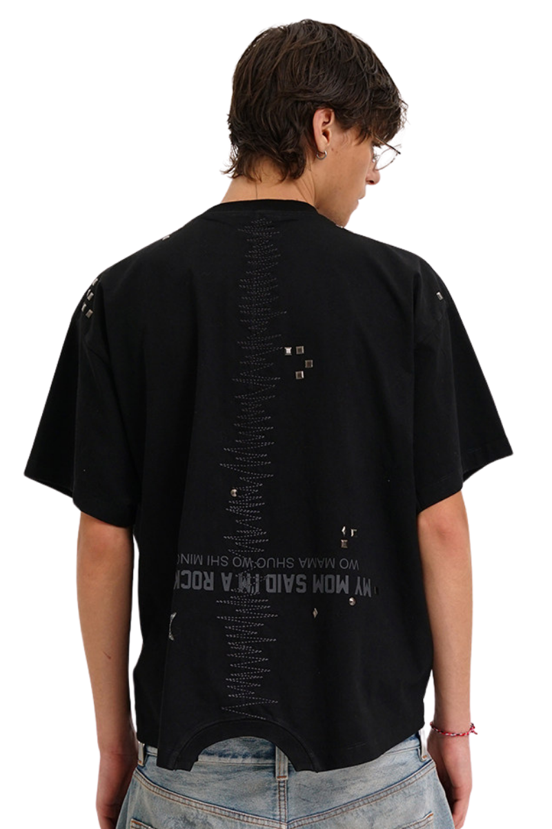 Masonprince  New Year Unfinished Parody Bear Double-Style Reversed Short-Sleeve T-Shirt