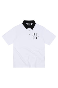 MEDM Color Block 3D Embroidered Men Polo T-Shirt