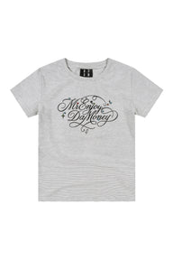 MEDM Rhinestone Cursive Slim Crew Neck Women T-Shirt