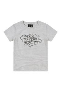 MEDM Rhinestone Cursive Slim Crew Neck Women T-Shirt