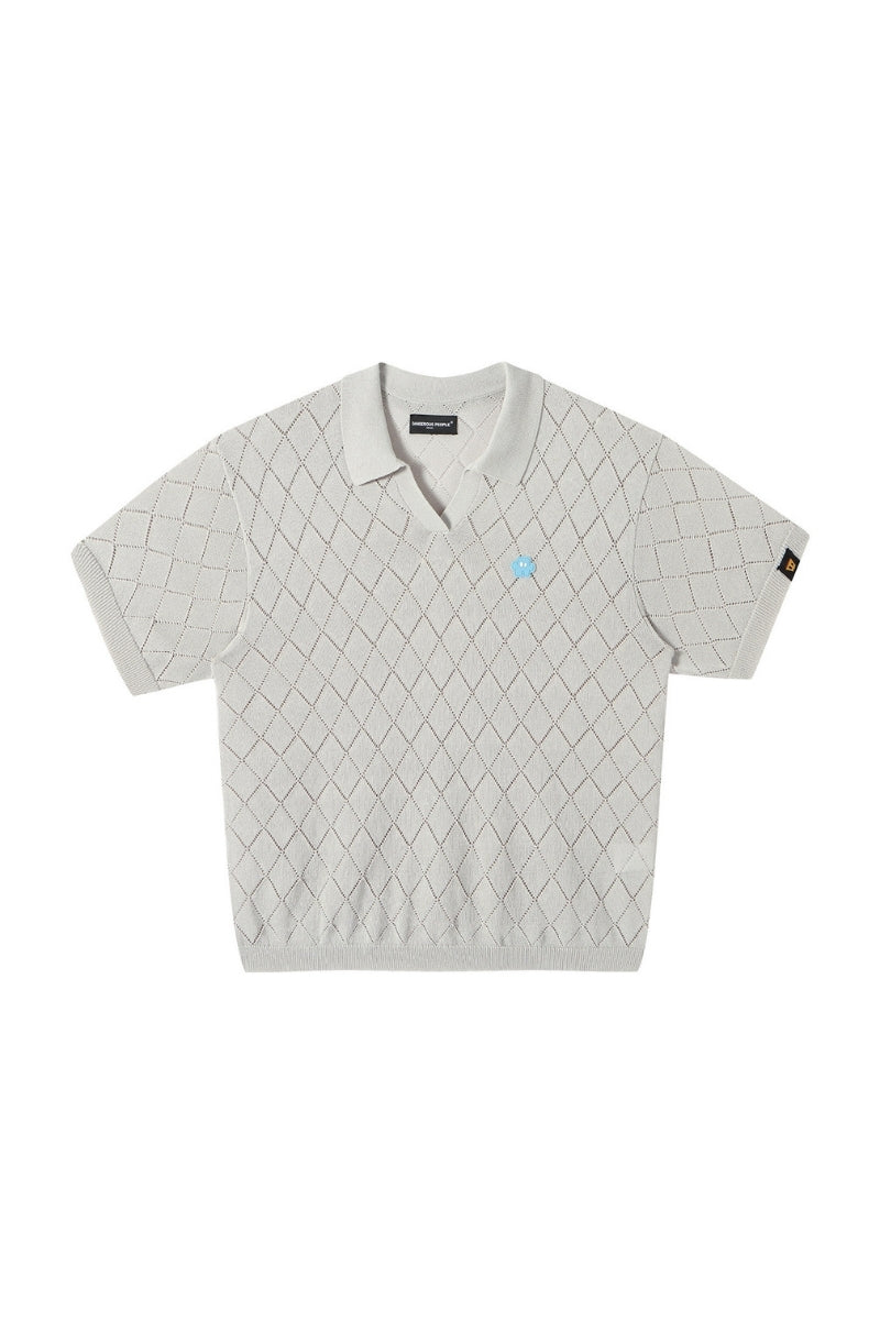 Dangerouspeople DSP Puzzle Icon Knit Polo Loose Cool‑Touch Unisex Shirt