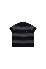 MASONPRINCE Premium 100% Cotton Black‑Grey Stripe Reissue Polo