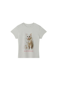 BJHG Women Cat Print Slim T-shirt Summer American Short Sleeve Top