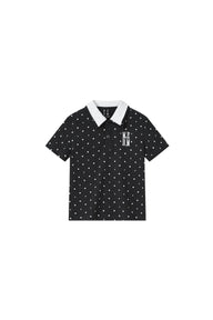 MEDM Fake Two-Piece Polka Dot Short-Sleeve POLO
