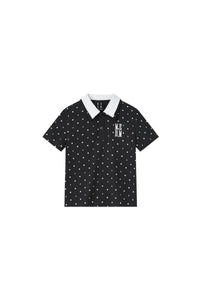MEDM Fake Two-Piece Polka Dot Short-Sleeve POLO