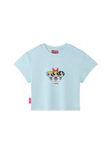 BJHG × The Powerpuff Girls Women Slim‑Fit Graphic‑Print Short‑Sleeve Tee