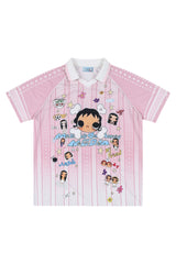 MEDM x YUY Yu Collab Print Letter Embroidery Polo Jersey Tee