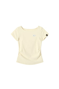DangerousPeople｜Dog Embroidery Stretch Slim‑Fit Women’s T‑Shirt