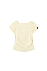 DangerousPeople｜Dog Embroidery Stretch Slim‑Fit Women’s T‑Shirt