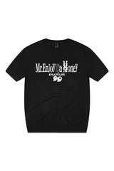 MEDM Contrast Logo Cherry Knit Oversized Unisex Tee
