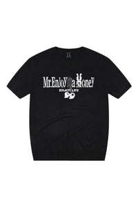 MEDM Contrast Logo Cherry Knit Oversized Unisex Tee