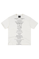 MEDM Poem Print Knit Crew Neck Unisex Tee