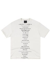 MEDM Poem Print Knit Crew Neck Unisex Tee