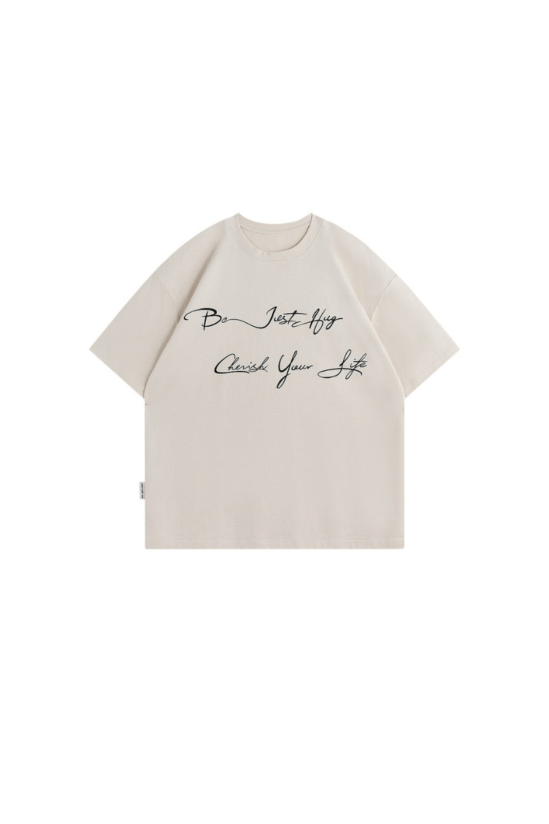BJHG Unisex Vintage Cotton Tee Summer American Casual Couple Top