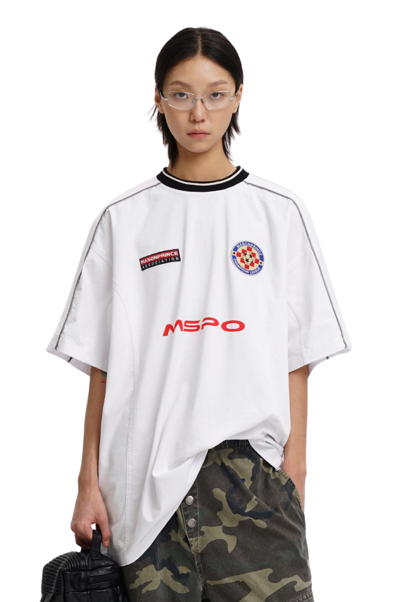 Masonprince   Patch Embroidered Short Sleeve