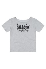 MEDM Slant Shoulder Graffiti Print Casual Women T-shirt